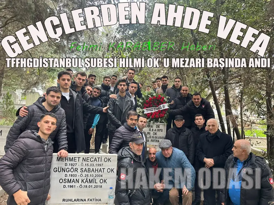 GENÇLER HİLMİ OK' U MEZARI BAŞINDA ANDILAR...